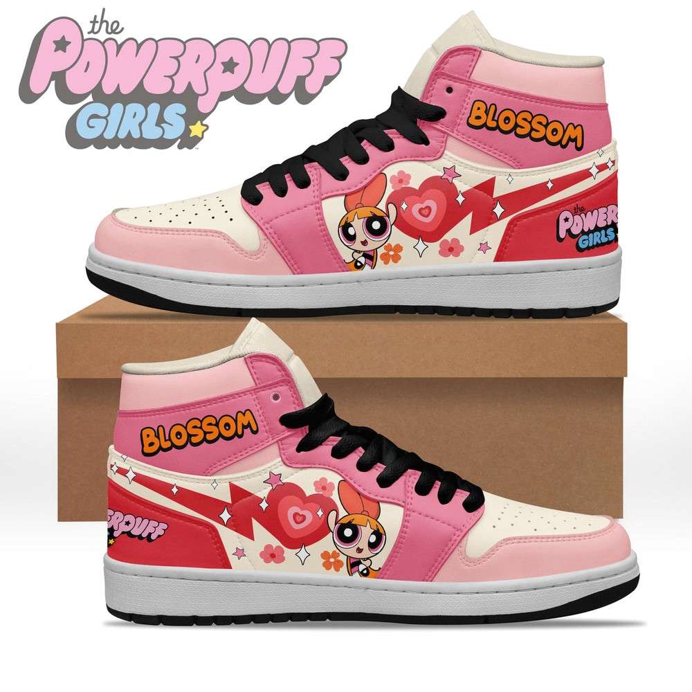 Blossom The Powerpuff Girls AJ1 High Sneakers Shoes