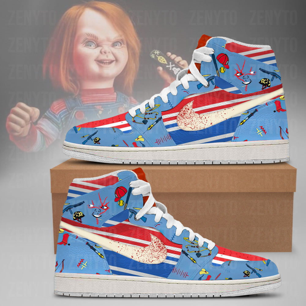 Chucky Halloween J1 High Top Shoes