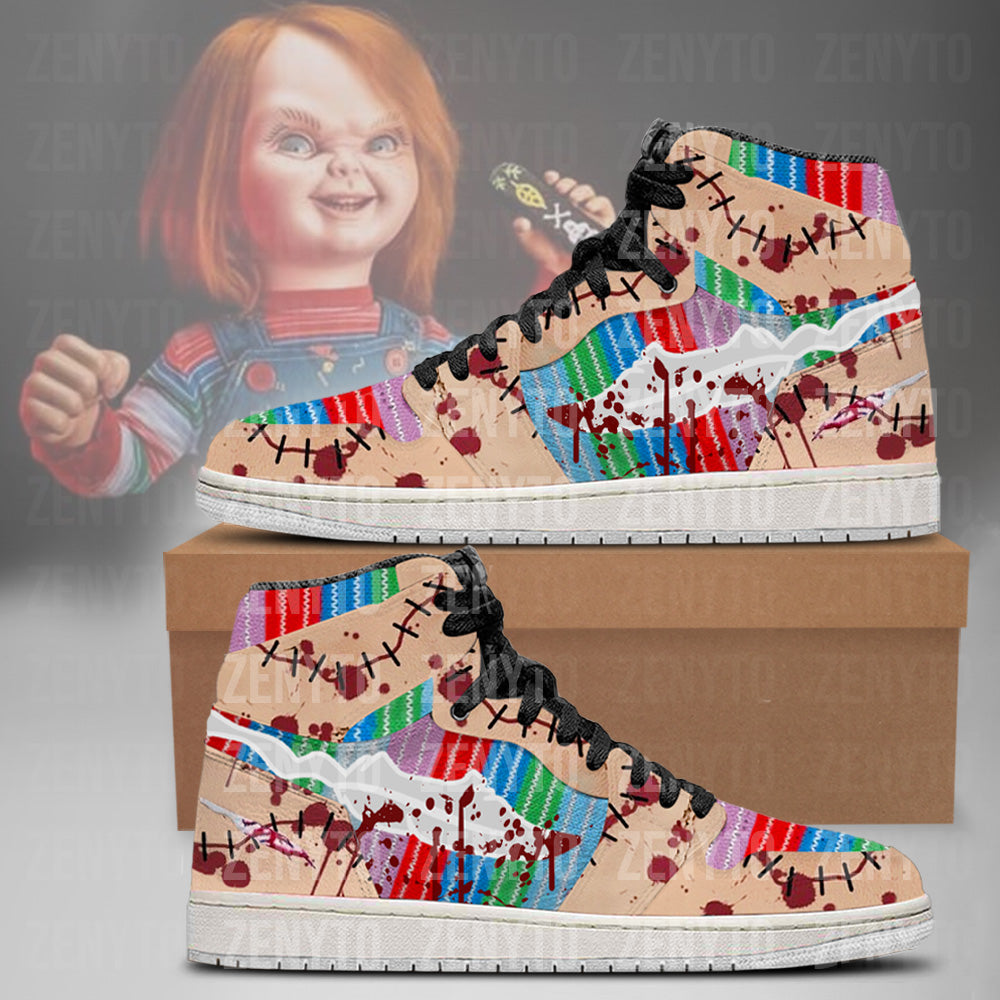 Chucky Halloween J1 High Top Shoes Version 2