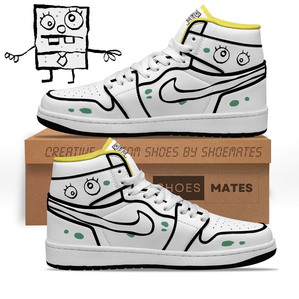 Doodlebob SpongeBob SquarePants Air Jordan 1 High Top Shoes