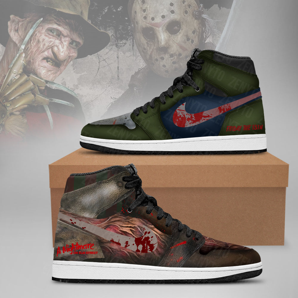 Freddy vs Jason Halloween J1 High Top Shoes Version 2