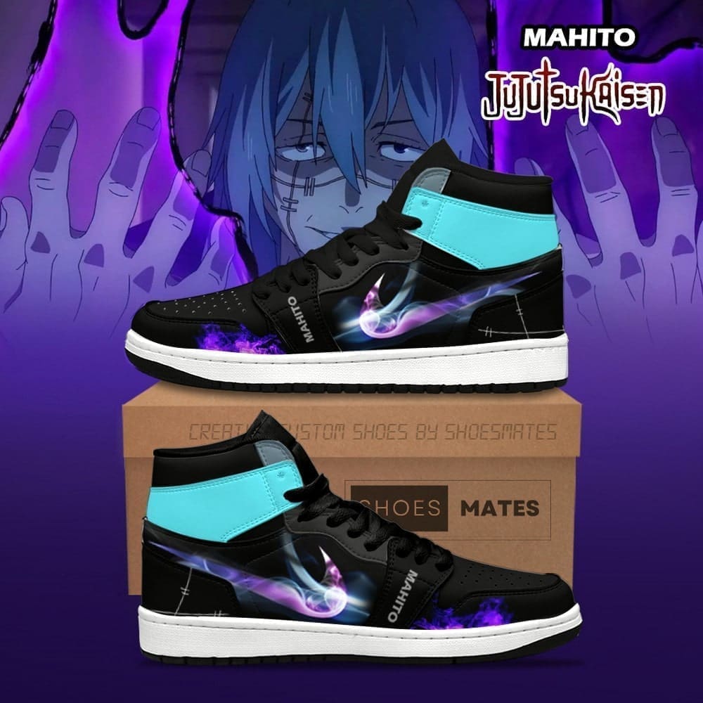 Tap into Darkness with Mahito Air Jordan 1 High Top Shoes