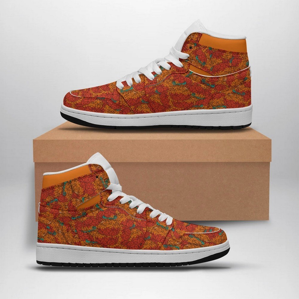 Mera Mera No Mi Pattern One Piece AJ1 Shoes