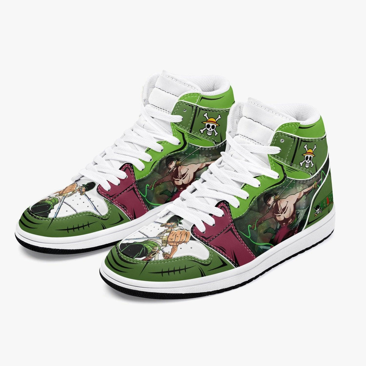 One Piece Roronoa Zoro Santoryu Three Swords AJ1 High Top Shoes