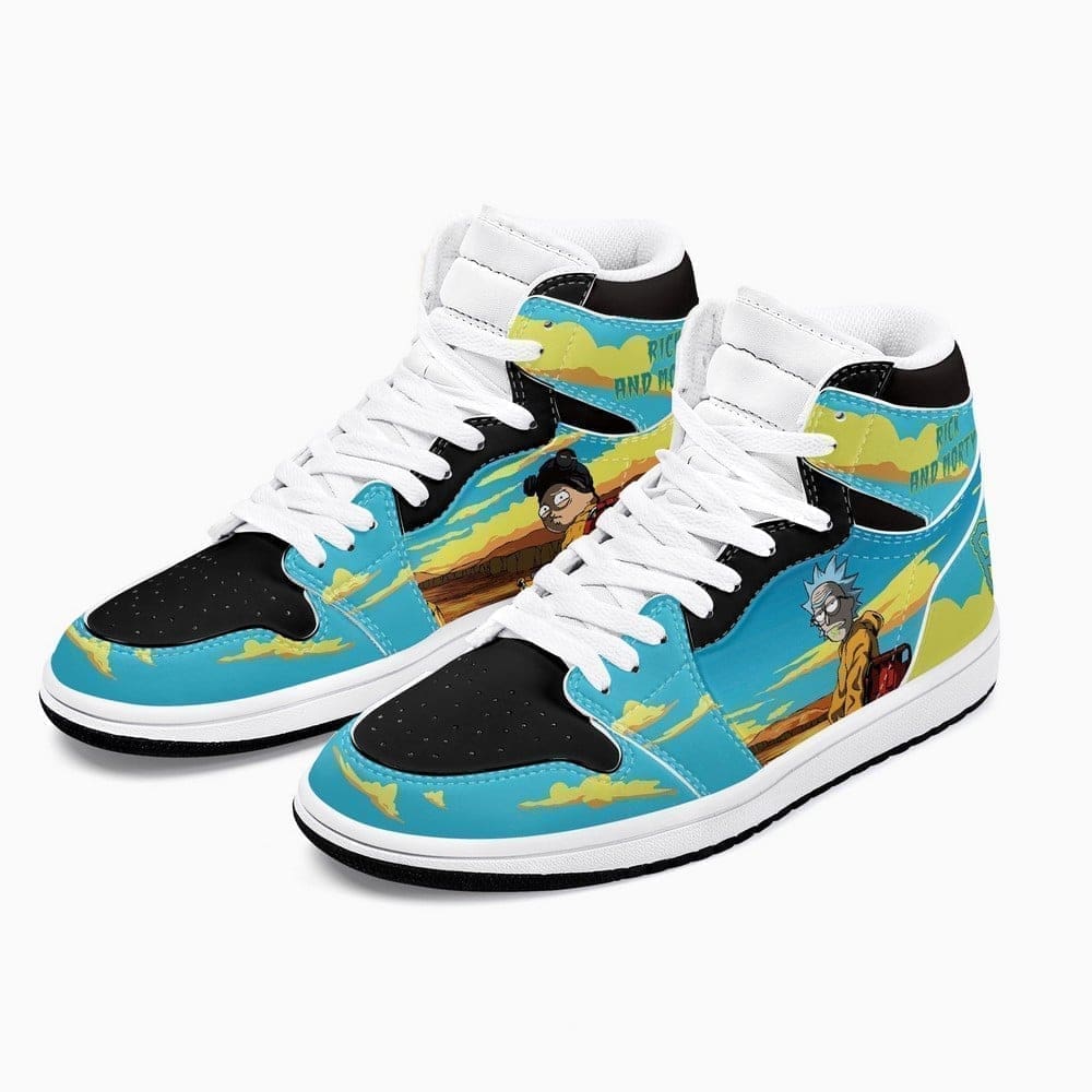 Rick and Morty Crossover Breaking Bad Air Jordan 1 High Top Shoes SMRAMC1