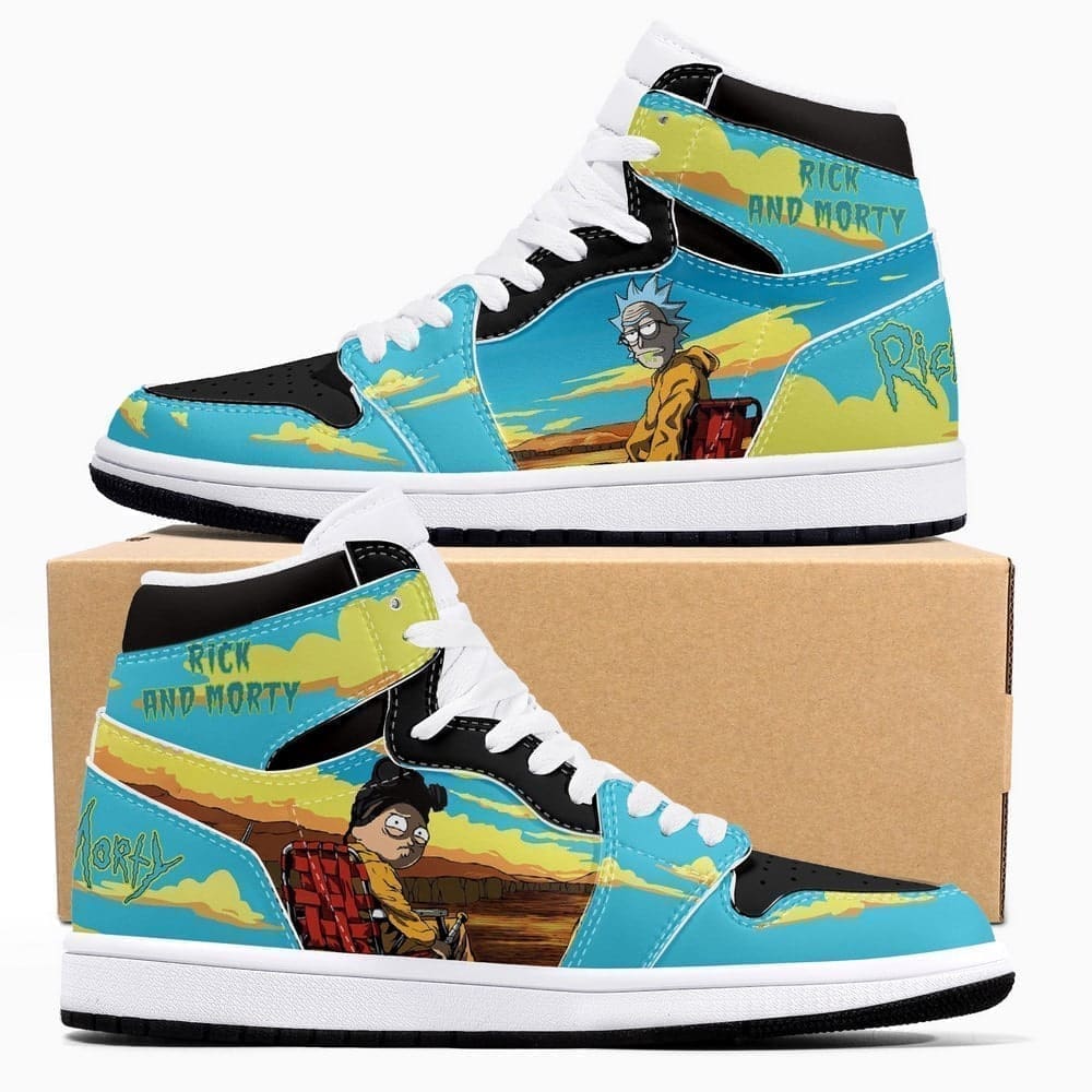 Rick and Morty Crossover Breaking Bad Air Jordan 1 High Top Shoes SMRAMC1