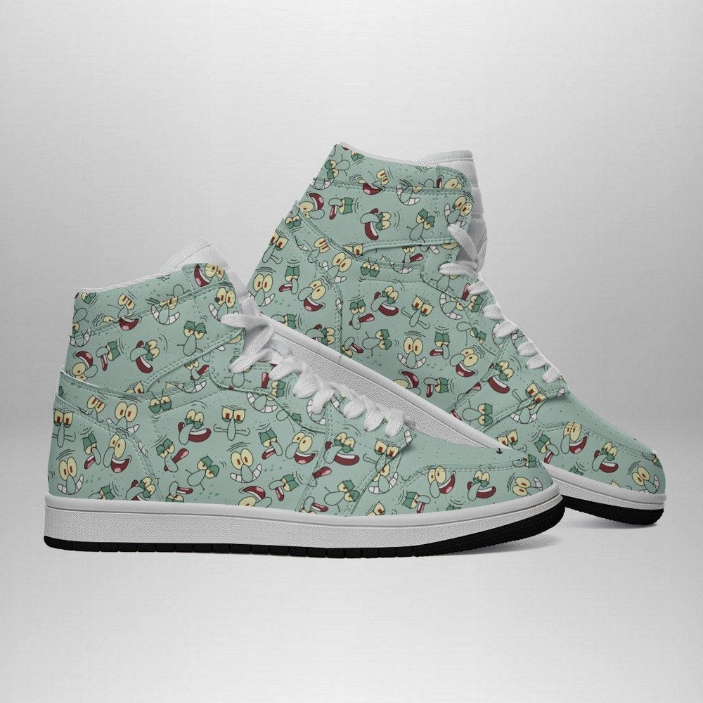 Squidward Faces Spongebob Squarepants AJ1 Shoes