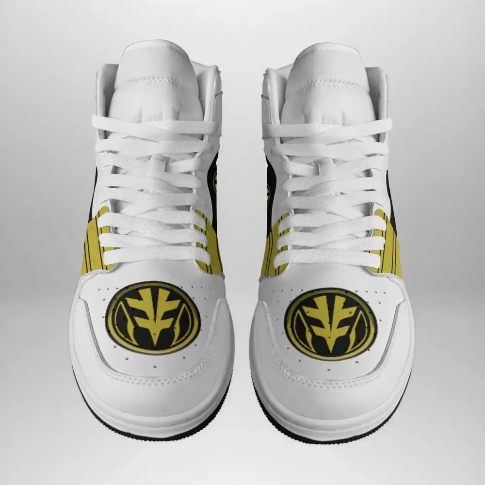 White Ranger Mighty Morphin Special High Top Shoes