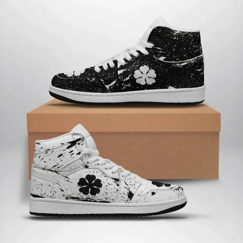 Grunge 5 Leaf Clover Black Cover Special High Top Shoes